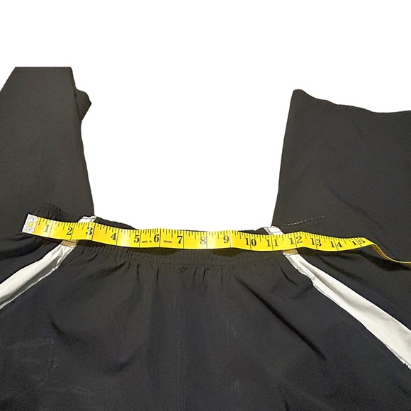 Reebok XL Nylon Track Pants Zip Cuff Black White Athletic - Picture 9 of 13